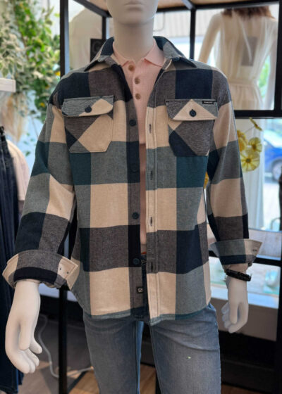 Gabbiano flanel overshirt Teal blue
